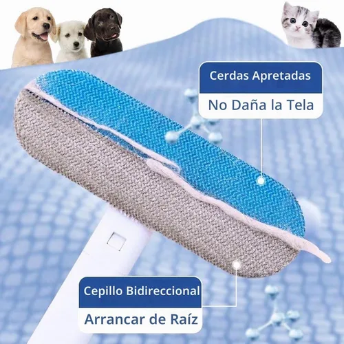 Vista 3 de Removedor de pelo de mascotas de mango largo de 14 pulgadas para muebles y sofá, herramienta limpiadora de piel de gato y perro reutilizable