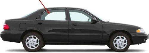 Vista 2 de Vidrio de la puerta trasera del lado derecho del pasajero compatible con los modelos Mazda 626 de 4 puertas Sedan 1998-2002