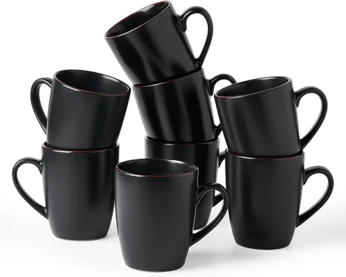Vista 38 de famiware Venus - Tazas de café para 4, juego de tazas de 12 onzas, taza para beber con asa para café, té, cacao, leche, carbón