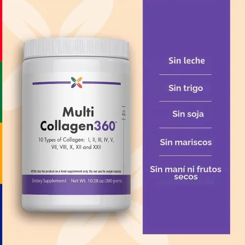 Vista 5 de Stop Aging Now - Polvo de péptidos de colágeno múltiple - Tipos i, ii, iii, v, x Sin sabor - 10.58oz