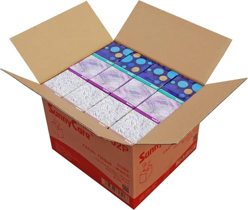 Vista 2 de SunnyCare #5702P Premium White 2-Ply CUBE Box Facial Tissue 90sheets/box; 36boxes/cs