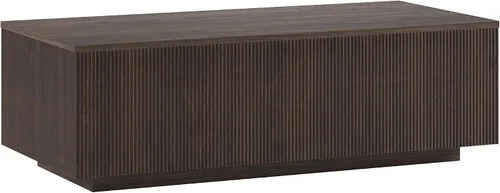 Vista 5 de Henn&Hart Mesa de centro rectangular acanalada de perfil bajo de 48 pulgadas para sala de estar, habitación familiar u oficina, color blanco aliso