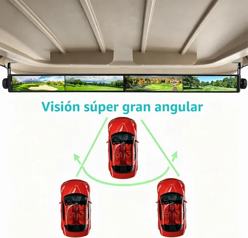 Vista 2 de Espejo universal para carrito de golf, espejo universal de 4 paneles para carritos de golf EZGO, Club Car, Yamaha (espejo retrovisor)