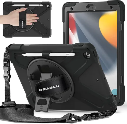 Vista 20 de BRAECNstock - Funda para Apple iPad de 9ª/8ª/7ª generación, de 10.2" 2021/2020/2019, funda protectora a prueba de golpes para niños, con protector
