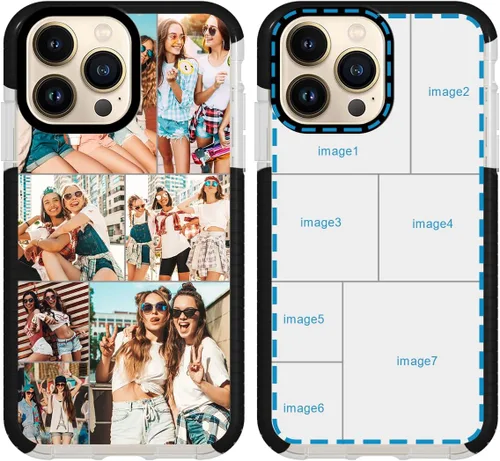 Vista 9 de Funda personalizada para iPhone 15 Pro, collage de fotos personalizada de múltiples imágenes, resistente a los impactos, suave funda protectora