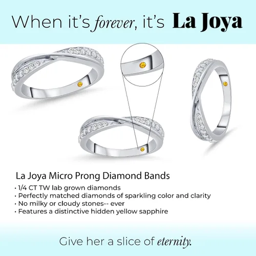 Vista 3 de La Joya 14 CT TW Certified Lab Created Diamond Bands for Women - Solid 10k Yellow or White Gold Diamond Wedding Rings, Anniversary Bands, Promise