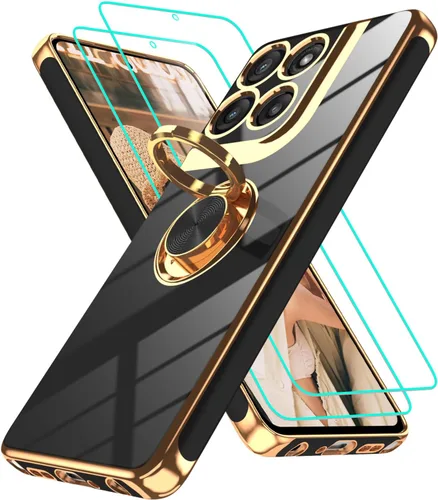 Vista 115 de Funda para Motorola Moto G 5G 2024: Funda Moto G Play 5G 2024 con 2 piezas de protectores de pantalla, soporte de anillo de rotación de 360°