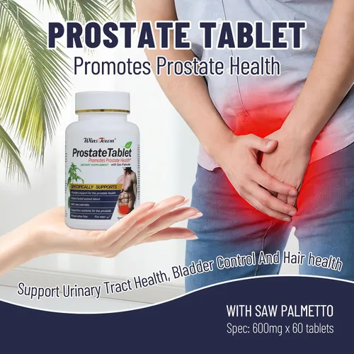 Vista 2 de Tabletas para la salud de la próstata, apoya el bienestar de los hombres, 60 unidades Con Saw Palmetto y raíz de jengibre, apoya el control