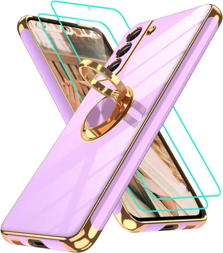 Vista 187 de Funda para Motorola Moto G 5G 2024: Funda Moto G Play 5G 2024 con 2 piezas de protectores de pantalla, soporte de anillo de rotación de 360°