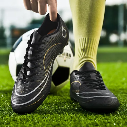 Vista 6 de Unitysow Zapatos de fútbol para hombre con tacos de fútbol firme para entrenamiento profesional, zapatos de fútbol para interiores y exteriores