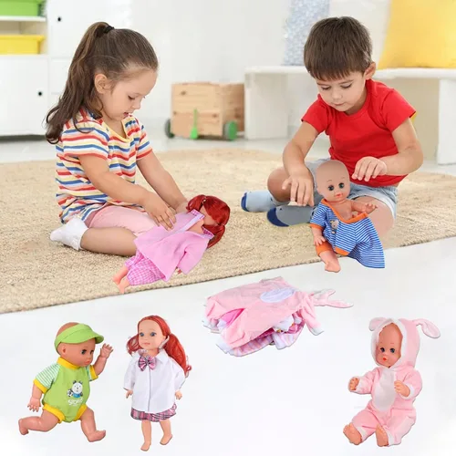 Vista 4 de Alive - Accesorios de ropa para muñecas de bebé, 9 conjuntos para muñeca de bebé de 14 a 15 pulgadas y muñeca de 18 pulgadas, vestido de ropa
