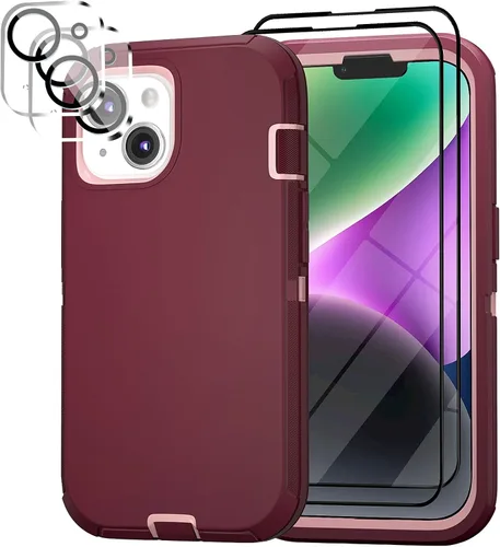 Vista 14 de Funda para iPhone 14 Pro Max de 6.7 pulgadas con clip para cinturón con 2 protectores de pantalla, 2 protectores de lente de cámara, cubierta