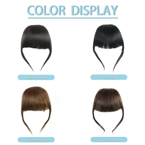 Vista 6 de Shinon – Flequillo con clip de cabello humano; extensión de cabello, fleco