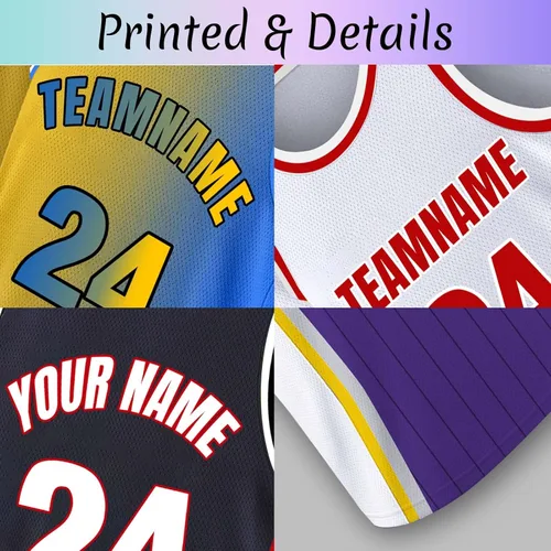 Vista 6 de Camiseta de baloncesto personalizada con número de nombre del equipo, camiseta de práctica personalizada para hombres, jóvenes, niños, universidad