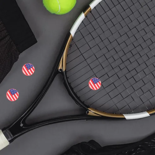 Vista 7 de Partykindom 6 unidades de amortiguadores de raqueta de tenis con bandera americana, amortiguadores de vibraciones para raquetas de tenis, accesorios