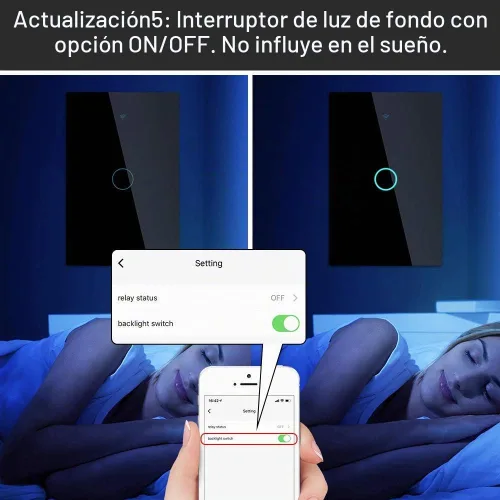 Vista 6 de MOES ZigBee Smart Switch 1 Gang, requiere MOES ZigBee Hub, no neutro, negro Interruptor de luz táctil sin condensador, Smart Life Tuya Control