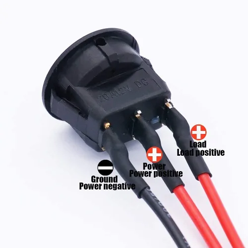 Vista 6 de Twidec /8 unids SPST Punto redondo iluminado interruptor basculante Control de palanca para coche o barco 20A 12V DC On/Off luz LED azul con cables