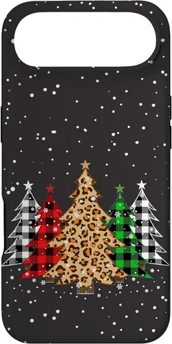 Vista 27 de Funda con diseño de árboles de Navidad con estampado de leopardo y cuadros para iPhone 16