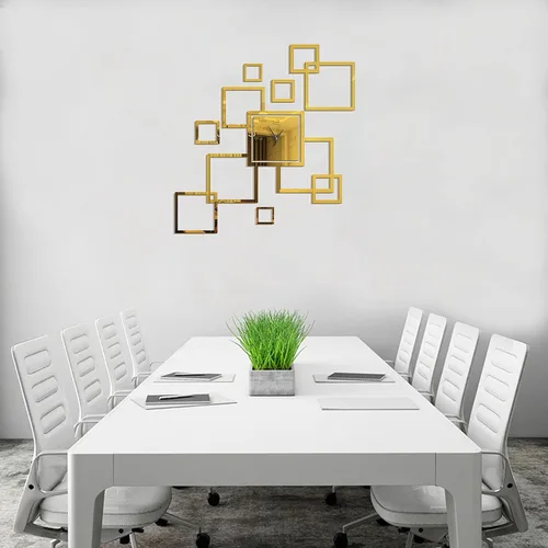 Vista 5 de Reloj de pared 3D DIY para decoración de sala de estar, moderno, silencioso, sin tictac, gran creatividad, sin marco, relojes de pared acrílicos