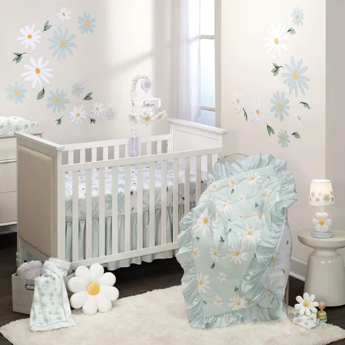 Vista 5 de Lambs & Ivy Sweet Daisy - Almohada decorativa con diseño de flores blancas