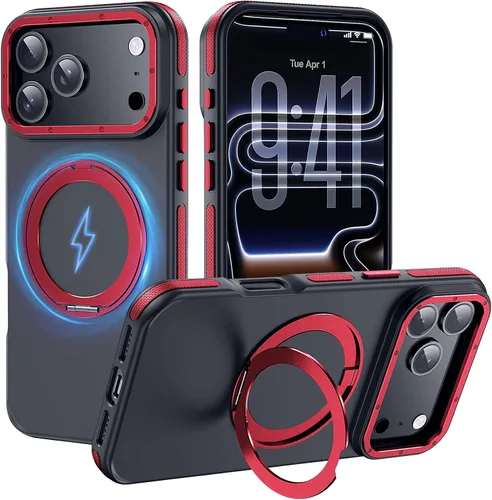 Vista 40 de Funda magnética fuerte para iPhone 12 Pro Max [Protección de grado militar de 10 pies] Compatible con MagSafe, funda protectora a prueba de golpes