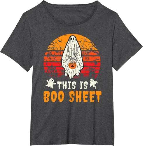 Vista 22 de Funny This Is Boo Sheet Spooky Ghost Halloween - Camiseta de disfraz de juego de palabras, Negro, S