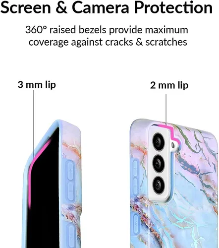 Vista 3 de VELVET CAVIAR Funda compatible con Samsung Galaxy S21 con diseño de mármol [probada en caídas de 8 pies] con forro de microfibra, bonitas fundas