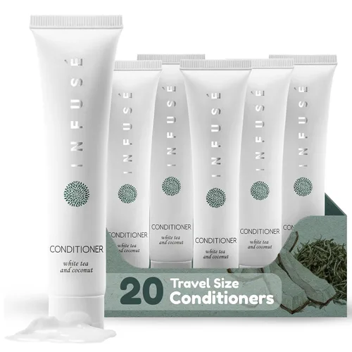 Vista 11 de Infuse Black Hotel Toiletries Bulk Acondicionador de 1 oz Tamaño de viaje Para hoteles, alquileres de vacaciones, gimnasio, lujo, aeropuerto