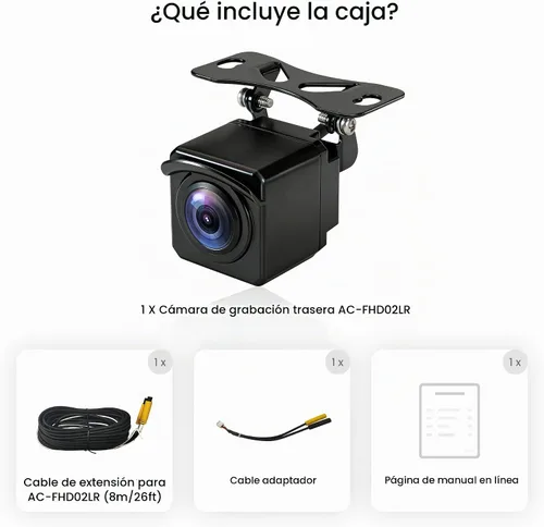 Vista 8 de ATOTOZONE Cámara de respaldo 1080P, grabación de video, control de luz mejorado, WDR, reproducción GPS, gran angular de 140°, impermeable IP67