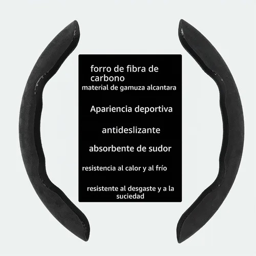 Vista 6 de Funda de gamuza para volante de automóvil, antideslizante, segmentada, adecuada para automóvil, SUV, camión, forma O/D, protector de volante