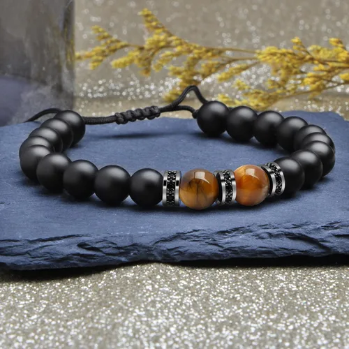 Vista 4 de Pulsera para hombres, regalo de cumpleaños para hombres, novio, marido, papá, hijo, hermano, nieto, abuelo, tío amor, alivio del estrés, ojo