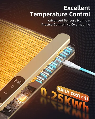 Vista 2 de Alfombrilla de calentamiento para alimentos de 500 W, grafeno de alta tecnología, 5 s, calentador de alimentos rápido de 6 temperaturas y 6 horas