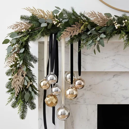 Vista 8 de Hananona Ramas de pino artificiales, 40 tallos de cedro sintético de Navidad, ramas de cedro sintético artificiales, púas de pino de Navidad falsas