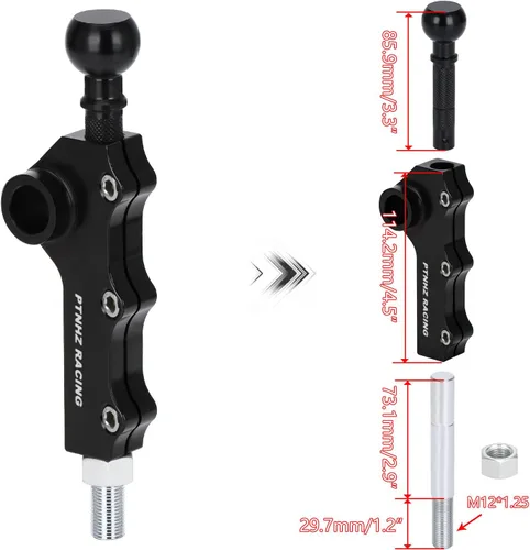 Vista 4 de Cambio corto ajustable doble para Subaru Impreza WRX Legacy Outback Negro