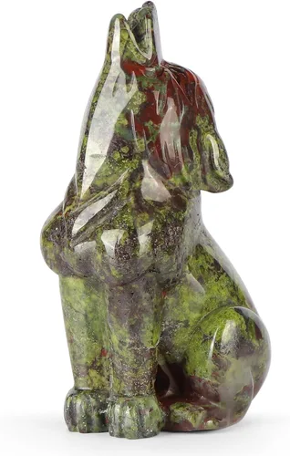 Vista 12 de Artistone Estatua de lobo de obsidiana negra de 2 pulgadas, adorno para decoración del hogar, escultura de animales de cristal curativo con caja