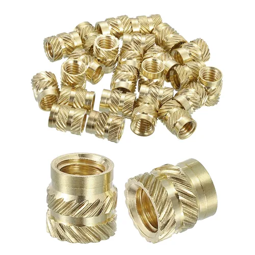 Vista 57 de uxcell Tuercas de inserción moleteadas, 100 piezas M1 x 1.5mm L x 2mm DE 3D Impresión de latón Tuercas de inserción roscadas hembras Insertos