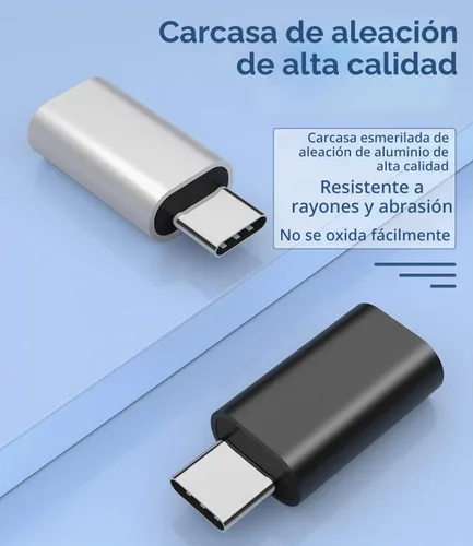 Vista 6 de Paquete de 3 adaptadores USB C macho a Lightning hembra, compatibles con iPhone 12, 11 Pro Max, iPad Air, Samsung Galaxy Note S20, S21, duradero