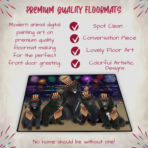 Vista 5 de Doggie of the Day Belgian Shepherd Dogs Floor Mat - 4th of July Independence Day - Best Dog Doormat - Protector Decor - Unique Portrait Art
