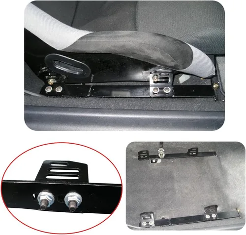 Vista 2 de Soportes de montaje laterales ajustables universales súper bajos compatibles con asiento de carreras RNG Recaro Racing Bride