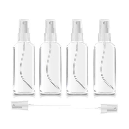 Vista 10 de ZEROFIRE Paquete de 2 botellas de spray de 1 onza de plástico transparente vacío recargable mini Spritzer para viajes, limpieza, jardinería, cuidado