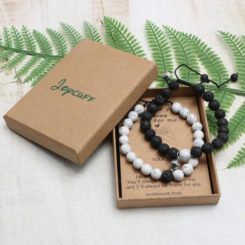 Vista 5 de Pulseras magnéticas a juego para parejas, hombres, mujeres, para él, para ella, novio o novia, pulseras de conexión amorosa, regalos para el Día