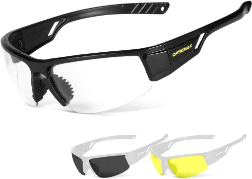 Vista 14 de Glove Station Optic Max Anti-Fog Safety Glasses for Men & Women Clear, Amber & Gray Lenses, Anti-Fog, Scratch-Resistant - ANSI Z87.1 Compliant