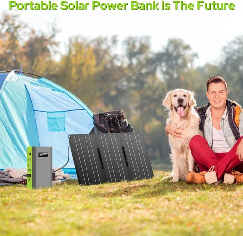 Vista 2 de Batería portátil ZeroKor con toma de corriente alterna, paquete de batería externa de 65W 110V 24000mAh, cargador portátil para laptop, fuente