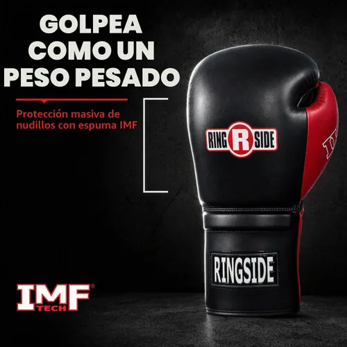 Vista 3 de Ringside Lace IMF Tech Guantes de entrenamiento y sparring para boxeo Negro