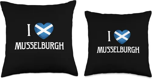 Vista 3 de I Love Musselburgh Scotland Flag Heart Saltire Scottish Throw Pillow