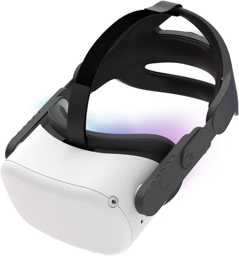Vista 5 de SINWEVR Correa de cabeza ajustable compatible con auriculares Quest 2 VR, correa de repuesto Elite para mayor apoyo y comodidad en realidad virtual