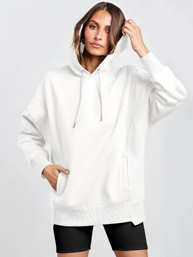 Vista 4 de ANRABESS Sudaderas con capucha de gran tamaño para mujer, sudadera de forro polar 2024, trajes de moda para adolescentes y niñas
