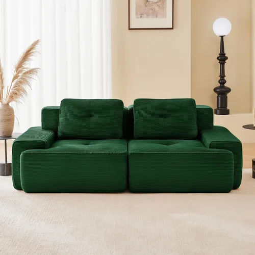 Vista 85 de Sofás modulares sin hueso de 152.8 pulgadas para sala de estar, sofá modular con diván en forma de L, cómodo asiento profundo tapizado de tela