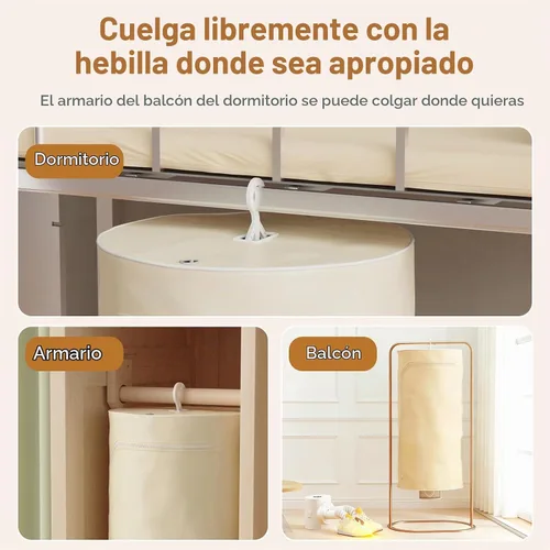 Vista 8 de Secador portátil multifuncional 3 en 1 para secadora de ropa, secadora de botas, con ajuste de tiempo, control remoto, lavandería, apartamentos, RV