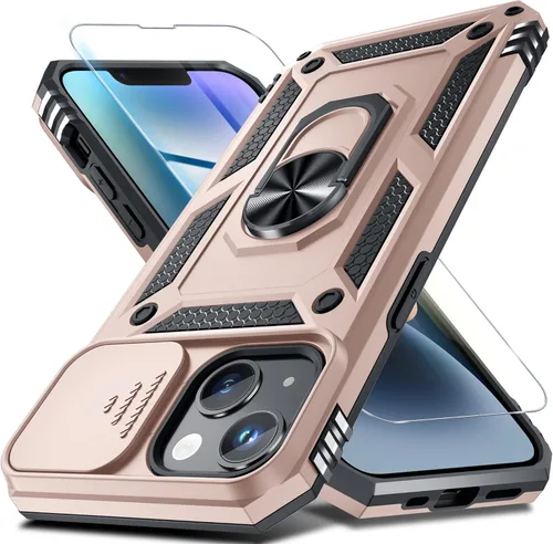 Vista 102 de Janmitta Funda para iPhone 8 Plus/7 Plus/6 Plus, Cubierta de Teléfono con Cubierta Deslizante Integrada para Lente de Cámara + Protector